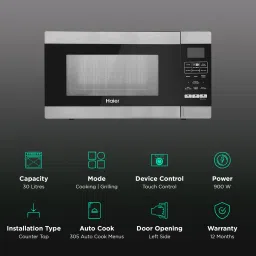 Haier HIL3001ARSB 30L Convection Microwave Oven with 305 Auto Cook Menu (Black) image 3