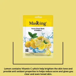 MasKing Set Of 3 Vitamin-C Beauty Facial Sheet Mask For Skin Hydration - 1-Pcs Each image 3