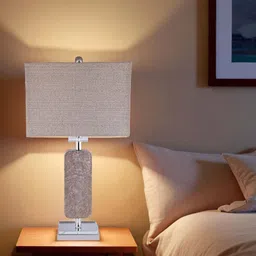 AARVI DECOR STUDIO White Iron Square Table Lamp with Adjustable Cord-picture-33