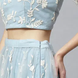 Zeel Clothing Embroidered Sequinned Semi-Stitched Lehenga With Unstitched Blouse & Dupatta image 4