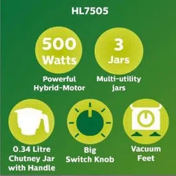 philips HL 7505/00 500 W Mixer Grinder image 3