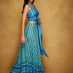 Gulabo by Abu Sandeep Ruffle Bordered A-Line Maxi Skirt image 2