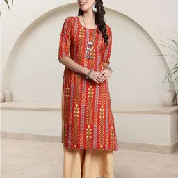 anouk rustic HERE&NOW Selection Of 3 Floral Printed Round Neck Straight Kurtas image 2