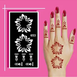 VOORKOMS Floral Mehndi Stencil Sticker-picture-15