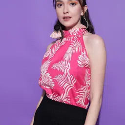 Kotty Women Tropical Printed Halter NeckTop image 4