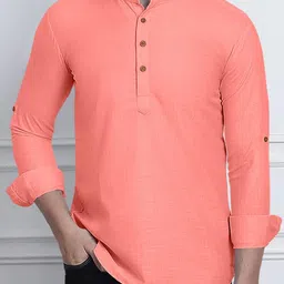 Fifth U Men Peach Kurta image 2