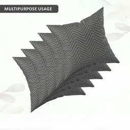 Kuber Industries Grey 5 Pieces Self Design Square Cushion Covers image 3