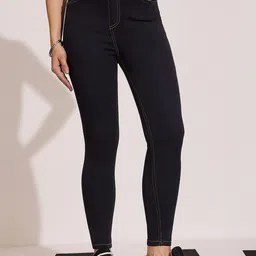 DOLCE CRUDO Women Skinny Fit High-Rise Heavy Fade Stretchable Jeans-image-52