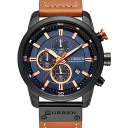 Curren Men Dial & Leather Straps Analogue Multi Function Watch CR-8291_BLUE-BLACK-image-87