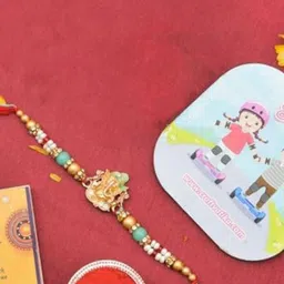 CraftVatika Boys Ganesh Rakhi With Fridge Magnet Gift Set-picture-41