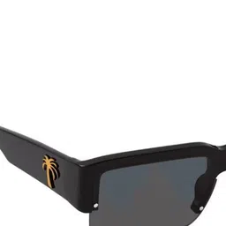 Palm Angels Unisex Grey Lens & Silver-Toned Rectangle Sunglasses with image 3