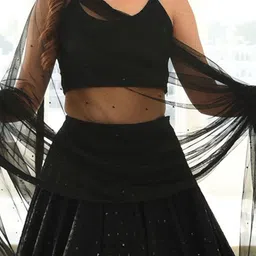 Zeel Clothing Embroidered Sequinned Semi-Stitched Lehenga & Unstitched Choli With Dupatta image 5