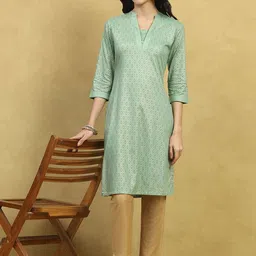 Rangriti Women Geometric Woven Design Kurta-picture-25