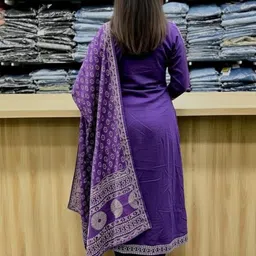 MILAAV Women Ethnic Motifs Printed Panelled Kurta with Trousers & With Dupatta image 4