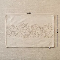 Home Centre Beige Embroidered Cotton Table Placemat image 4