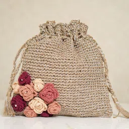 ITIHASIKALA Bucket Handheld Bag with Tasselled image 4