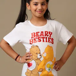 Kids Ville Girls Care Bears Printed Pure Cotton T-shirt-image-83