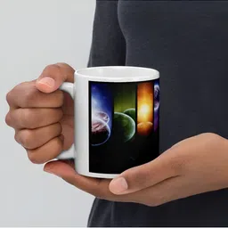 Mr UVD White & Purple Printed Ceramic Glossy Mug- 350 ml image 3