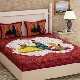 Reversible Cotton Queen Bed Cover-image-91