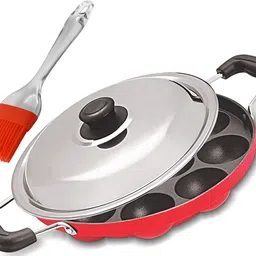 kdzone appampatra 12 cavety regular nonstick cookware Paniarakkal with Lid 1 L capacity 22 cm diameter-picture-17