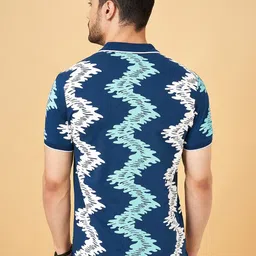BYFORD by Pantaloons Men Abstract Printed Polo Collar Cotton Slim Fit T-Shirt image 5