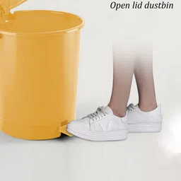 Kuber Industries 3 Pcs Yellow & Green Durable Dustbin With Garbage Covers - 10L image 5