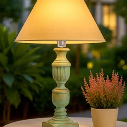 French Trophy Carved Table lamp with Golden Shade Table Lamp-image-4