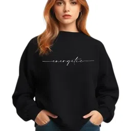 SALUJA FABRICS Women Typography Printed Round Neck Cotton Pullover Sweatshirt-image-92