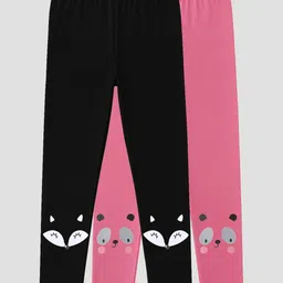 Charm n Cherish Girls Pack Of 2 Animal Printed Ankle-Length Leggings-picture-30