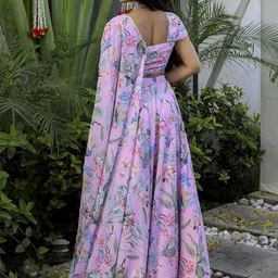 Kaizen TEXO FAB Printed Sequinned Semi-Stitched Lehenga & Unstitched Blouse With Dupatta image 3