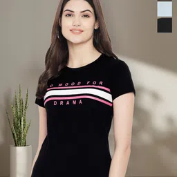 Tromko Women Pack of 3 Tom & Jerry Graphic Printed Round Neck Cotton T-shirts image 1