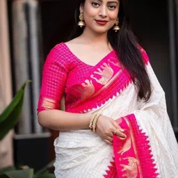 Ehaircare Ethnic Motifs Woven Design Zari Banarasi Saree image 2