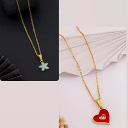 SZN Set Of 2 Brass Gold-Plated Necklace-picture-29