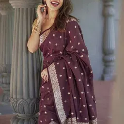 Rujave Woven Design Zari Silk Cotton Handloom Kanjeevaram Saree image 3