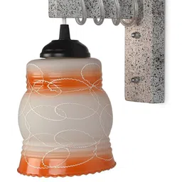 SOMIL Orange Glass Cylinder Printed Wall Lamps image 2