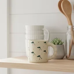 The Decor Lane Multicoloured Handcrafted Printed Ceramic Glossy Mugs Set of Cups and Mugs image 4