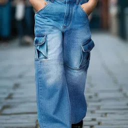Naughty Ninos Girls Comfort Flared Cargos Trousers-image-3