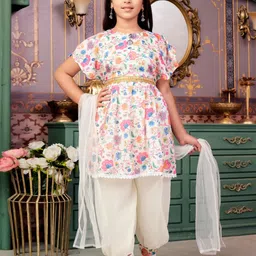 Muhuratam Girls Pink Georgette Kurta Sets-picture-35
