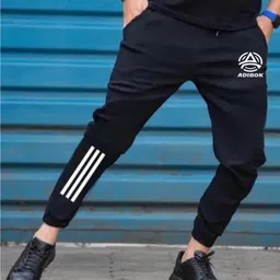 adibok Men Solid Black Track Pants-picture-18