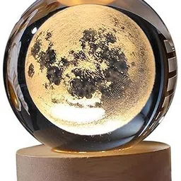 wtc Crystal Ball Night Light with Wooden Base Table Lamp Table Lamp image 4