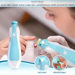 grella New Baby Nail File Electric,Baby Nail Trimmer with 6 Grinding Heads Safe (Bule1) image 3