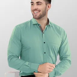 metronaut Men Regular Fit Solid Spread Collar Formal Shirt-picture-18