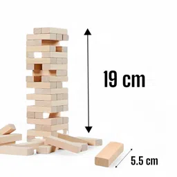 sarasi Wooden Tumbling Tower For Kids, Balancing Tower, 48 Pcs, Size : 19cm image 2