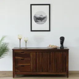 woodsworth from pepperfry Francisco Sheesham Wood Sideboard In Scratch Resistant Provincial Teak Finish-picture-15