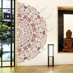 divinedesigns 41 cm Half Mandala Design Art Self Adhesive Sticker For Home Self Adhesive Sticker-picture-36