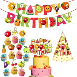 zyozi Fruit Theme Birthday Party,Fruit Party Decorations Fruit Happy Birthday for Kids-picture-10