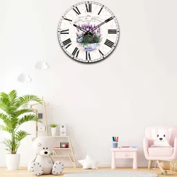 olive tree Flowers 15 Inches Classic Wooden Clock image 1