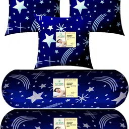 actos 3 Cushion And 2 Bolster Microfibre Nature Bolster Pack of 5-picture-14