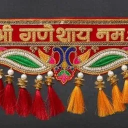 riva collection Handcrafted Decorative Toran with Tassels – "Shree Ganeshaya Namah" Toran image 2