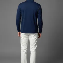 lookswala Men Printed Polo Neck Polyester Blue T-Shirt image 2